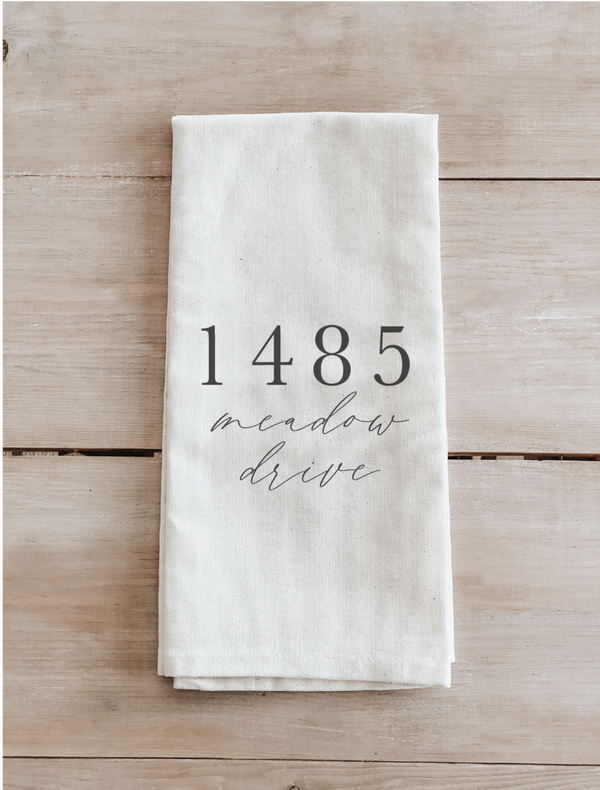 Personalized Street Address Kitchen Towel