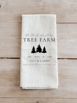 Personalized Tree Farm Tea Towel