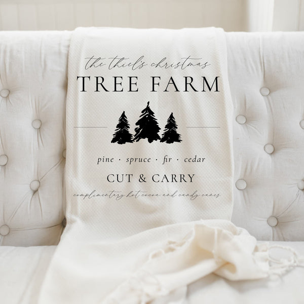 Personalized Tree Farm Throw Blanket