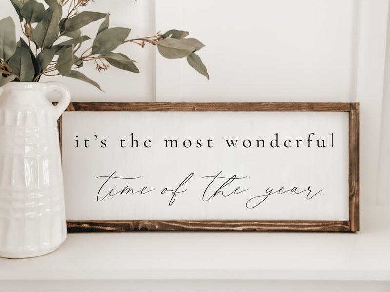 It's The Most Wonderful Time Wood Framed Sign