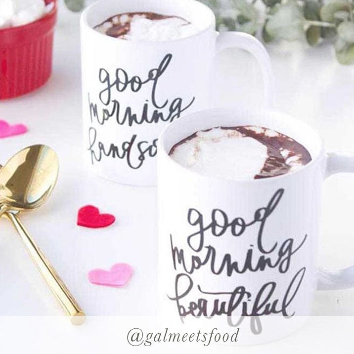 Set of 2 Good Morning Handsome & Beautiful Mugs
