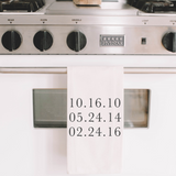Personalized Special Dates Tea Towel