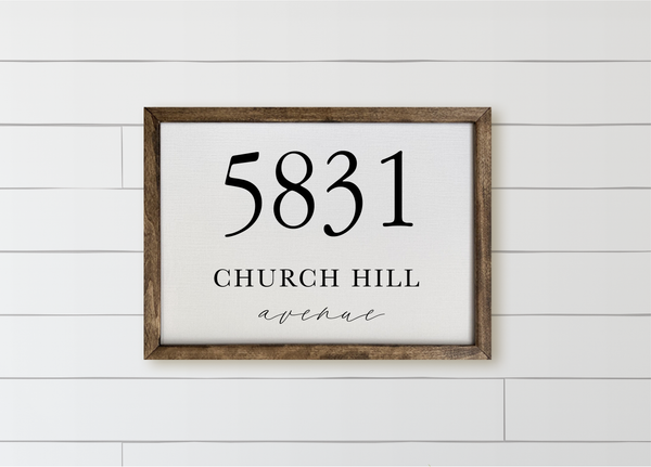 Personalized Address Wood Framed Sign