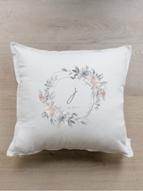 Personalized Baby Initial With Floral Wreath Pillow