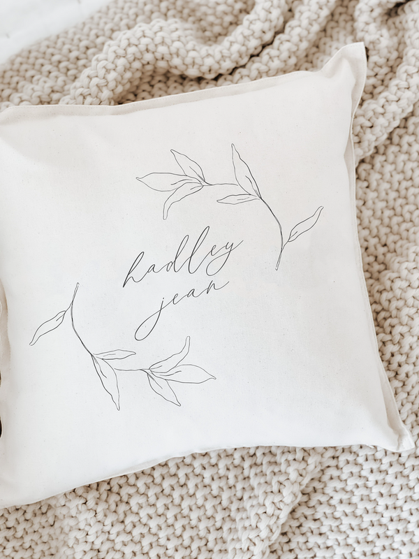 Baby Girl Name with Laurels Pillow