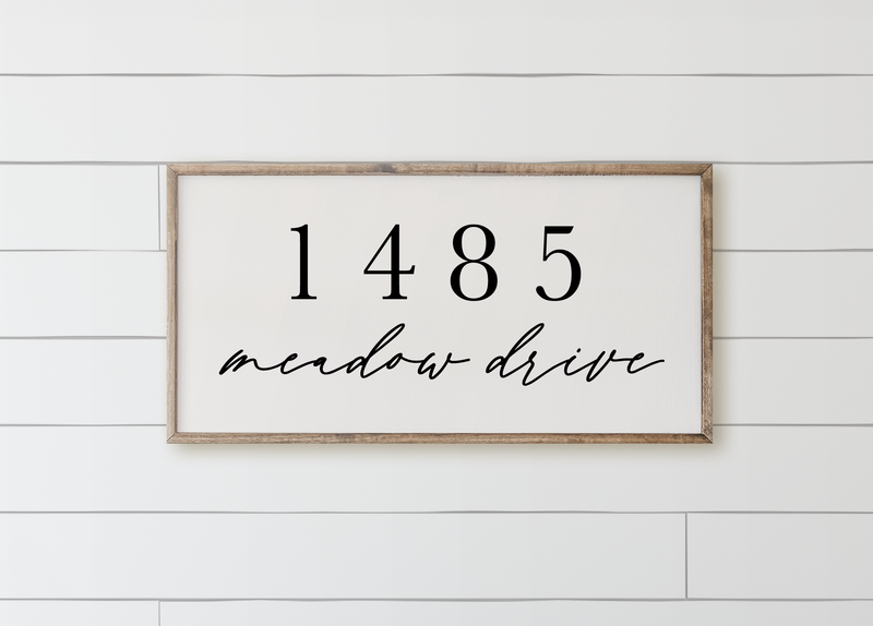 Personalized Home Address Wood Framed Sign