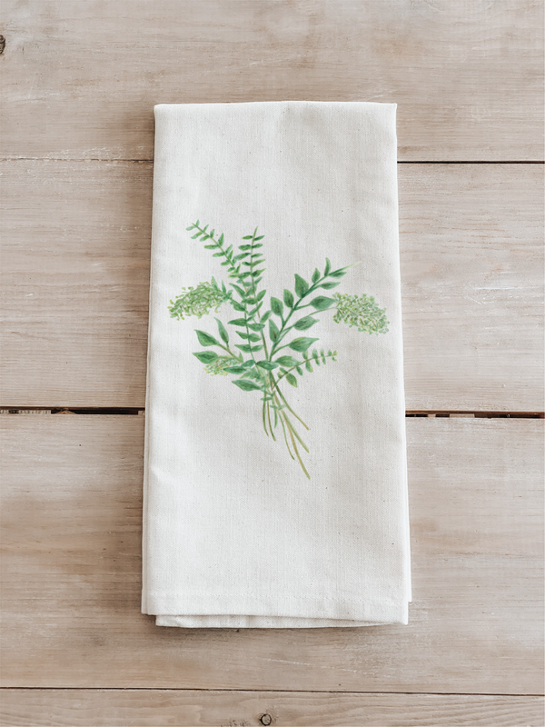 Eucalyptus Bunch Watercolor Tea Towel