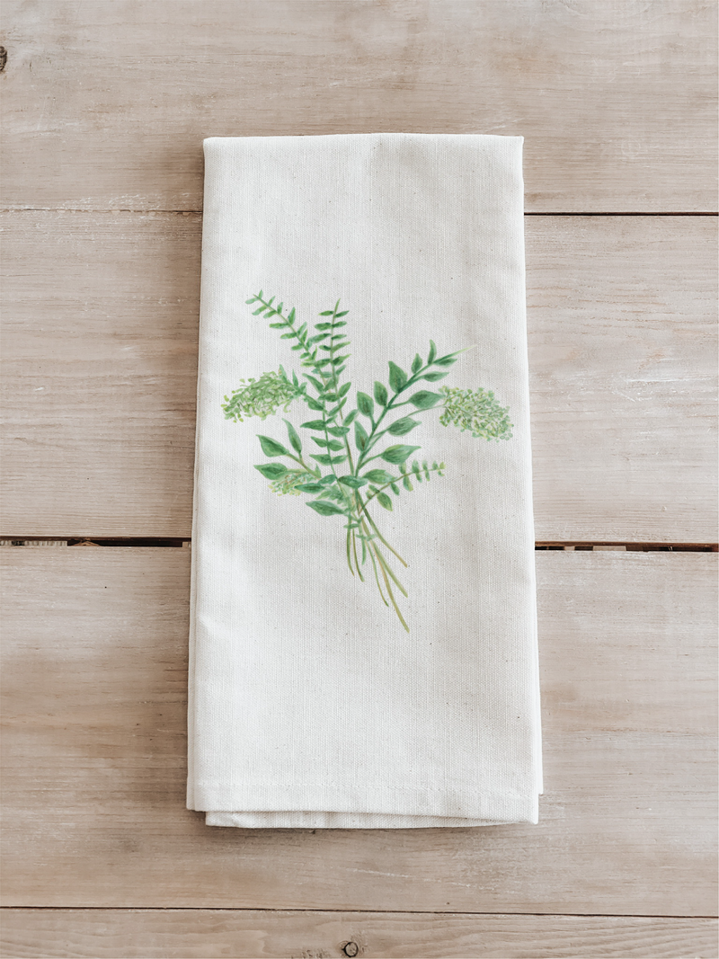 Eucalyptus Bunch Watercolor Tea Towel