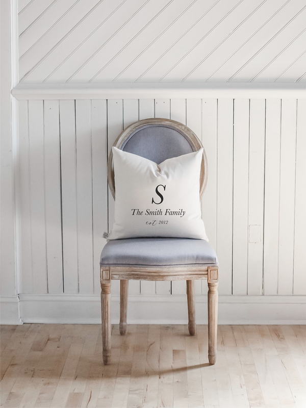 Personalized Family Name + Initial Pillow
