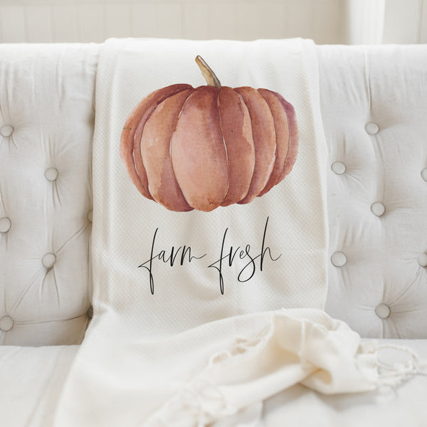 Farm Fresh Pumpkins Watercolor Throw Blanket