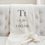 Personalized Alphabet Letter Throw Blanket