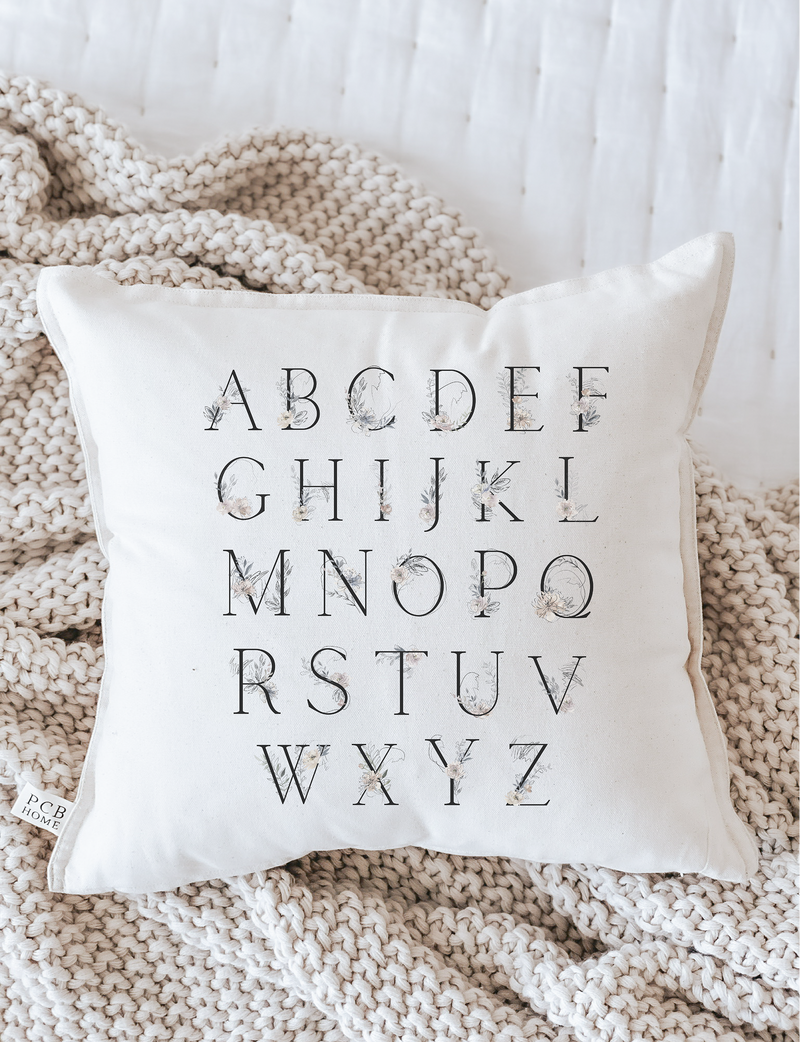 Floral Alphabet Pillow