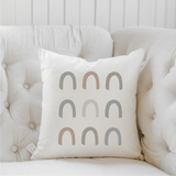 Green Griege Rainbow Rows Pillow