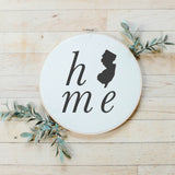 Personalized Home State Faux Embroidery Hoop