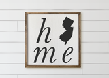 Personalized Home State Wood Framed Sign