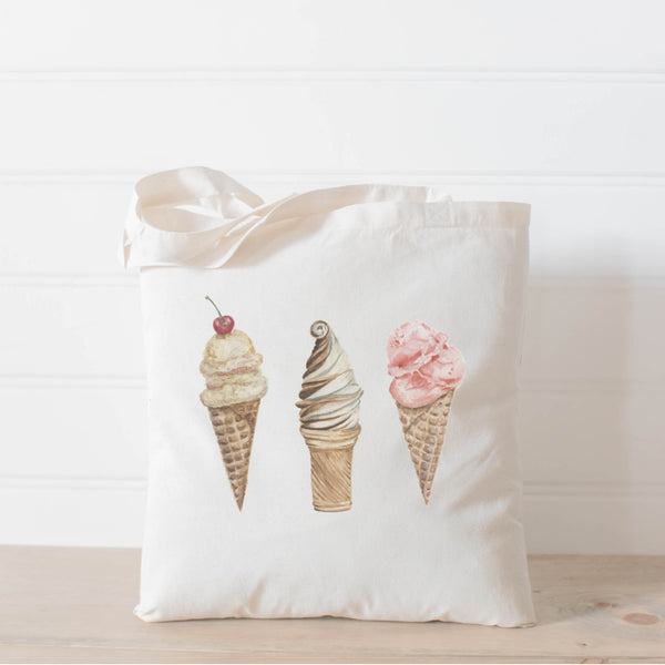Ice Cream Watercolor Tote Bag