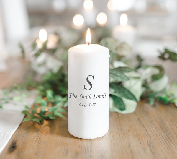 Personalized Family Name and Year Candle