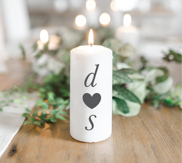 Personalized Two Initials With Heart Candle