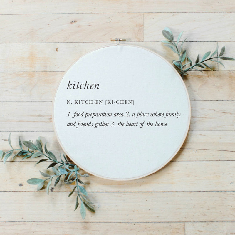 Kitchen Definition Faux Embroidery Hoop