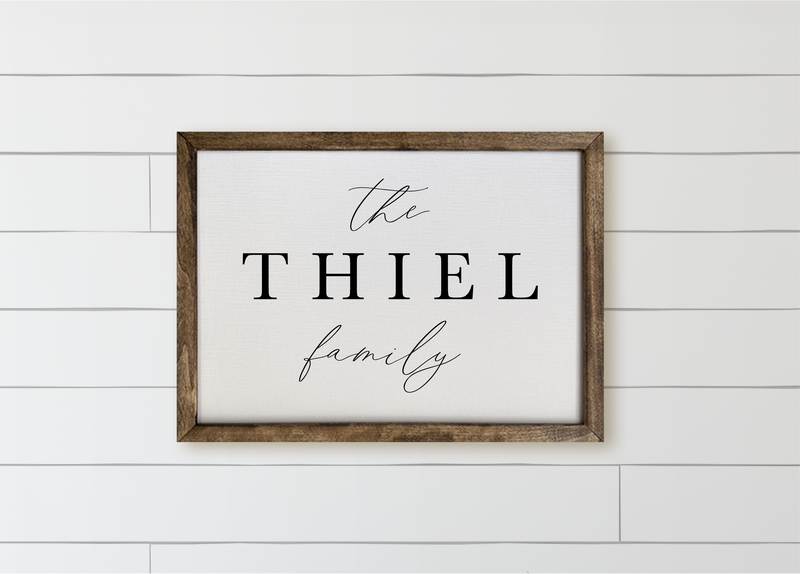 Personalized Family Name Wood Framed Sign