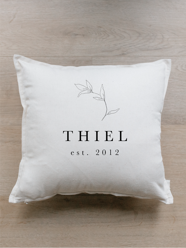 Personalized Last Name With Laurel Pillow