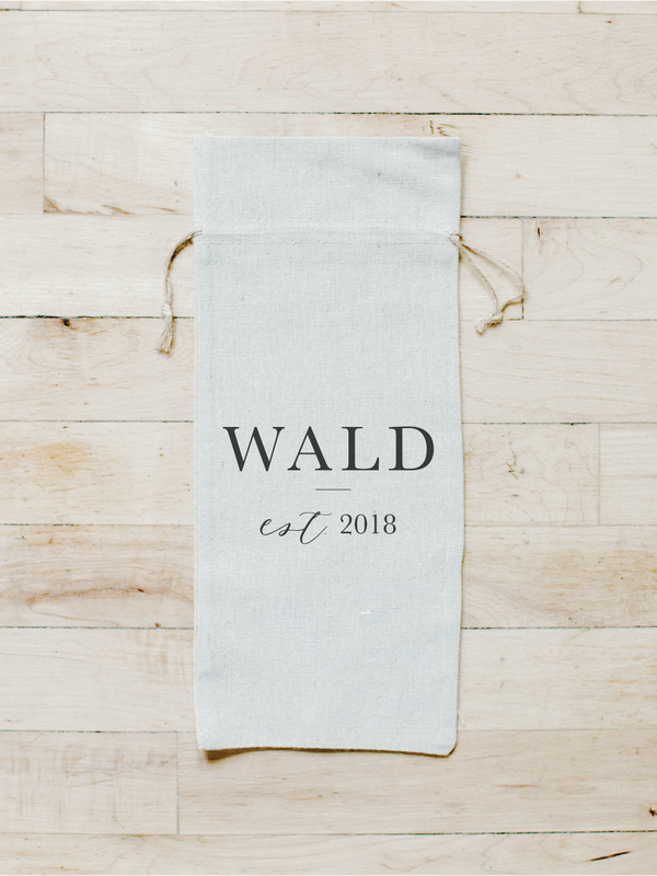 Personalized Last Name Wine Bag