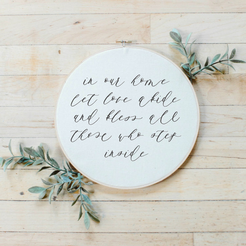 In Our Home Faux Embroidery Hoop