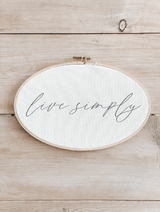 Live Simply Faux Embroidery Hoop
