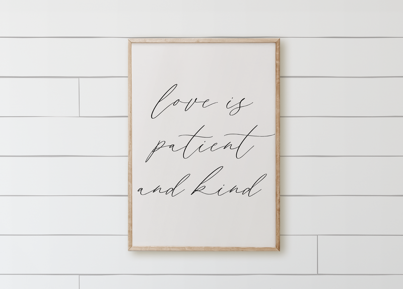 Love Is Patient and Kind Wood Framed Sign
