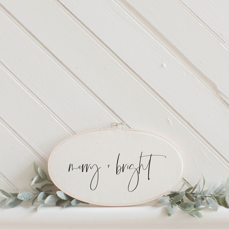 Merry and Bright Faux Embroidery Hoop