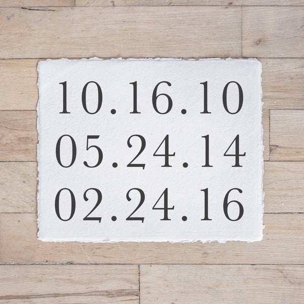 Personalized Special Dates Print