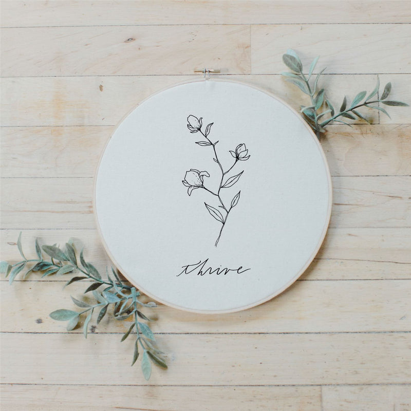 Thrive Wildflower Faux Embroidery Hoop