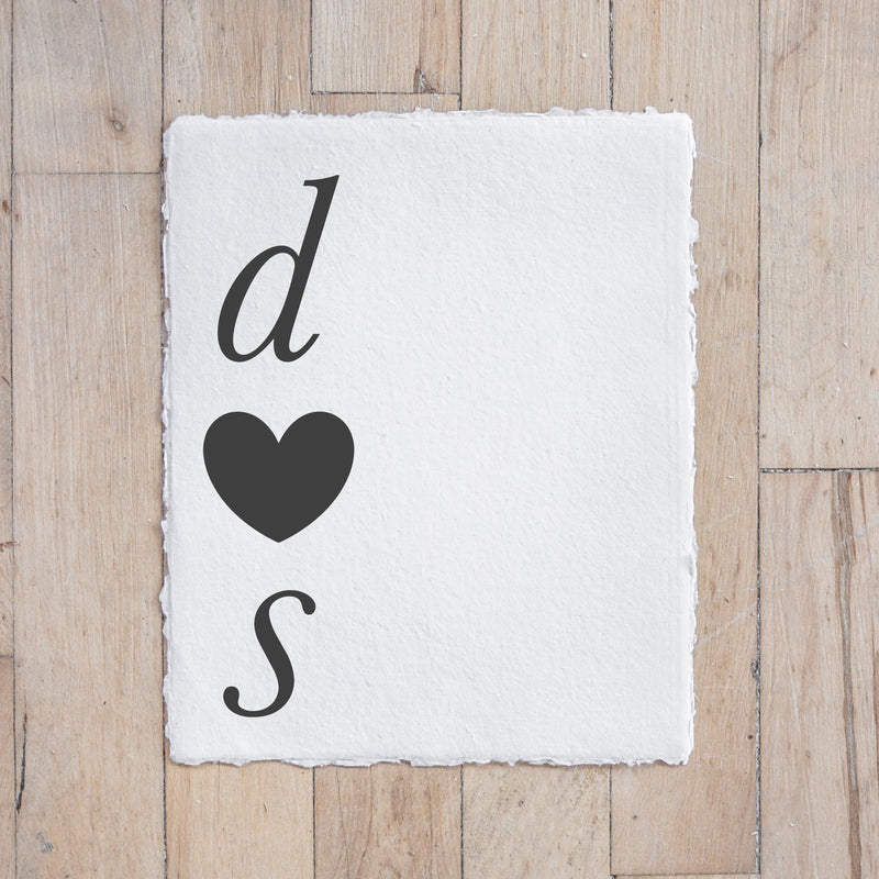 Personalized Two Initials with Heart Print