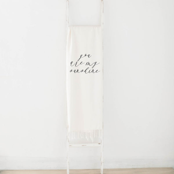 You Are My Sunshine Calligraphy Throw Blanket
